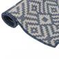 Preview: Outdoor-Teppich Flachgewebe 80x150 cm Blau Gestreift