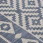 Preview: Outdoor-Teppich Flachgewebe 80x150 cm Blau Gestreift