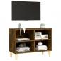 Preview: TV-Schrank mit Massivholz-Beinen Räuchereiche 69,5x30x50 cm