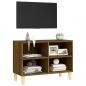 Preview: TV-Schrank mit Massivholz-Beinen Braun Eiche-Optik 69,5x30x50cm