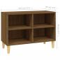 Preview: TV-Schrank mit Massivholz-Beinen Braun Eiche-Optik 69,5x30x50cm