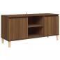 Preview: TV-Schrank Massivholz-Beine Braun Eichen-Optik 103,5x35x50 cm