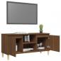 Preview: TV-Schrank Massivholz-Beine Braun Eichen-Optik 103,5x35x50 cm