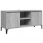 Preview: TV-Schrank mit Metallbeinen Grau Sonoma 103,5x35x50 cm