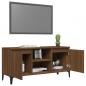 Preview: TV-Schrank mit Metallbeinen Braun Eichen-Optik 103,5x35x50 cm