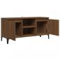 Preview: TV-Schrank mit Metallbeinen Braun Eichen-Optik 103,5x35x50 cm