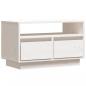 Preview: TV-Schrank Weiß 60x35x37 cm Massivholz Kiefer