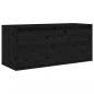 Preview: Wandschrank Schwarz 80x30x35 cm Massivholz Kiefer