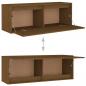 Preview: Wandschrank Honigbraun 100x30x35 cm Massivholz Kiefer