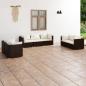 Preview: ARDEBO.de - 7-tlg. Garten-Lounge-Set mit Kissen Poly Rattan Braun