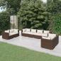 Preview: ARDEBO.de - 8-tlg. Garten-Lounge-Set mit Kissen Poly Rattan Braun