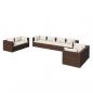 Preview: 8-tlg. Garten-Lounge-Set mit Kissen Poly Rattan Braun