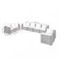 Preview: 8-tlg. Garten-Lounge-Set mit Kissen Poly Rattan Grau