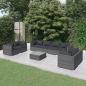 Preview: ARDEBO.de - 9-tlg. Garten-Lounge-Set mit Kissen Poly Rattan Grau