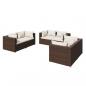 Preview: 6-tlg. Garten-Lounge-Set mit Kissen Poly Rattan Braun