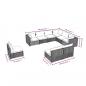 Preview: 9-tlg. Garten-Lounge-Set mit Kissen Poly Rattan Braun