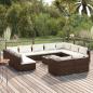 Preview: ARDEBO.de - 12-tlg. Garten-Lounge-Set mit Kissen Braun Poly Rattan