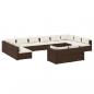 Preview: 12-tlg. Garten-Lounge-Set mit Kissen Braun Poly Rattan