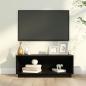 Preview: ARDEBO.de - TV-Schrank Schwarz 90x35x35 cm Massivholz Kiefer