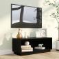 Preview: TV-Schrank Schwarz 90x35x35 cm Massivholz Kiefer