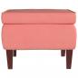 Preview: Hocker mit Holzbeinen Rosa Samt