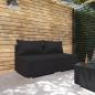 Preview: ARDEBO.de - 2-tlg. Garten-Lounge-Set mit Kissen Poly Rattan Schwarz