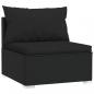 Preview: 2-tlg. Garten-Lounge-Set mit Kissen Poly Rattan Schwarz