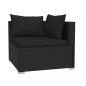 Preview: 5-tlg. Garten-Lounge-Set mit Kissen Poly Rattan Schwarz