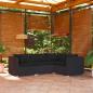 Preview: ARDEBO.de - 4-tlg. Garten-Lounge-Set mit Kissen Poly Rattan Schwarz