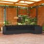 Preview: ARDEBO.de - 5-tlg. Garten-Lounge-Set mit Kissen Poly Rattan Schwarz