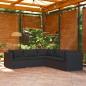 Preview: ARDEBO.de - 5-tlg. Garten-Lounge-Set mit Kissen Poly Rattan Schwarz