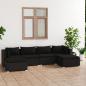 Preview: ARDEBO.de - 6-tlg. Garten-Lounge-Set mit Kissen Poly Rattan Schwarz