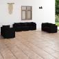 Preview: ARDEBO.de - 7-tlg. Garten-Lounge-Set mit Kissen Poly Rattan Schwarz