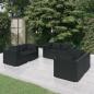 Preview: ARDEBO.de - 6-tlg. Garten-Lounge-Set mit Kissen Poly Rattan Schwarz