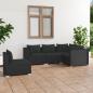 Preview: ARDEBO.de - 5-tlg. Garten-Lounge-Set mit Kissen Poly Rattan Schwarz