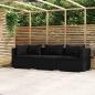 Preview: ARDEBO.de - 3-Sitzer-Sofa mit Kissen Schwarz Poly Rattan