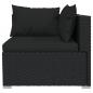 Preview: 3-Sitzer-Sofa mit Kissen Schwarz Poly Rattan