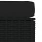 Preview: Gartenhocker mit Kissen Schwarz 70x70x30 cm Poly Rattan