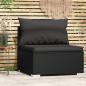 Preview: ARDEBO.de - Garten-Mittelsofa mit Kissen Schwarz Poly Rattan