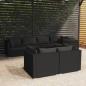 Preview: ARDEBO.de - 7-tlg. Garten-Lounge-Set mit Kissen Schwarz Poly Rattan