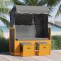 Preview: ARDEBO.de - Strandkorb mit Dach Poly Rattan & Massivholz Schwarz Anthrazit