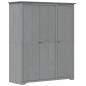 Preview: Kleiderschrank BODO Grau 151,5x52x176,5 cm Massivholz Kiefer