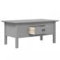 Preview: Couchtisch BODO Grau 100x55x46 cm Massivholz Kiefer