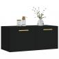 Preview: Wandschrank Schwarz 80x36,5x35 cm Holzwerkstoff