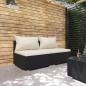 Preview: ARDEBO.de - 2-tlg. Garten-Lounge-Set mit Kissen Poly Rattan Schwarz