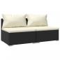 Preview: 2-tlg. Garten-Lounge-Set mit Kissen Poly Rattan Schwarz