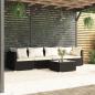 Preview: ARDEBO.de - 5-tlg. Garten-Lounge-Set mit Kissen Poly Rattan Schwarz