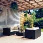 Preview: ARDEBO.de - 5-tlg. Garten-Lounge-Set mit Kissen Poly Rattan Schwarz