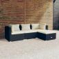 Preview: ARDEBO.de - 4-tlg. Garten-Lounge-Set mit Auflagen Poly Rattan Schwarz