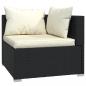 Preview: 4-tlg. Garten-Lounge-Set mit Auflagen Poly Rattan Schwarz